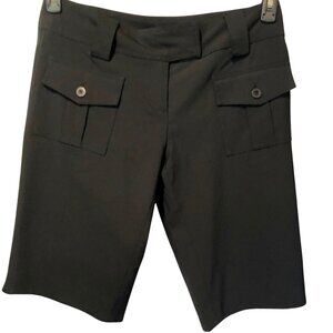 Cache Black Shorts Poly Spandex Stretch Sz 10/12 front pockets side vent / split